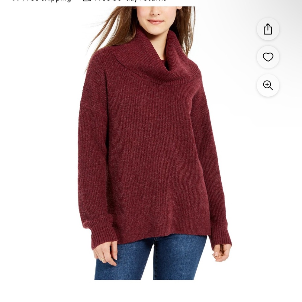 Hippie rose juniors turtleneck sweater red size xl women